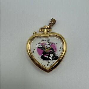 Armitron Gold and Pink Heart-Shaped Pendant